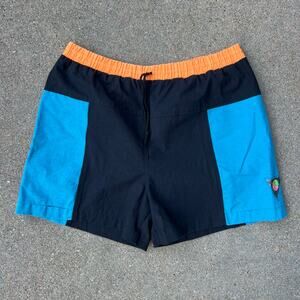 VTG 90s Wilson Volleyball Color Black Shorts Orange Black Cerulean Blue LARGE